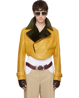 Jean Paul Gaultier Curved Waistband レザージャケット - サムネイル1