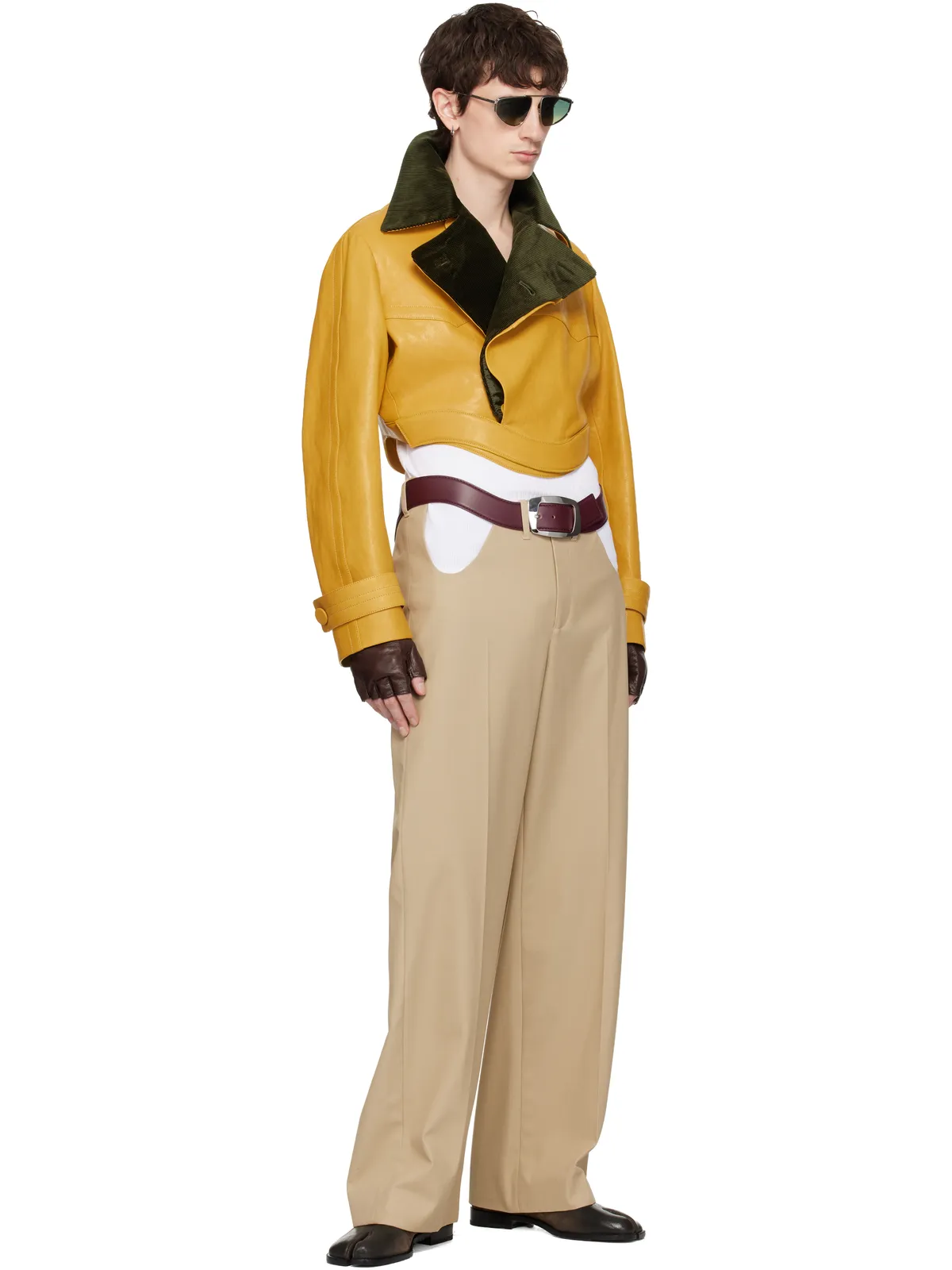 Jean Paul Gaultier Curved Waistband レザージャケット - 画像5