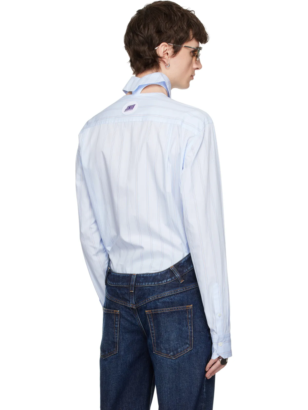 Jean Paul Gaultier Pinstriped Floating Collar シャツ - 画像3