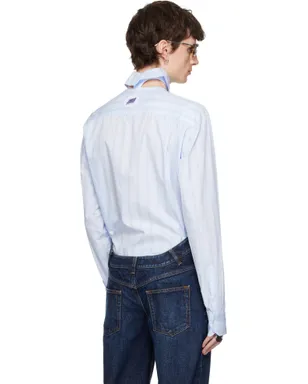 Jean Paul Gaultier Pinstriped Floating Collar シャツ - サムネイル3