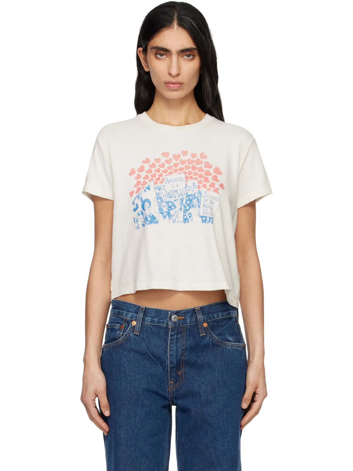RE/DONE Hanesエディション 50s Boxy 'Sisters' Tシャツ - 画像1