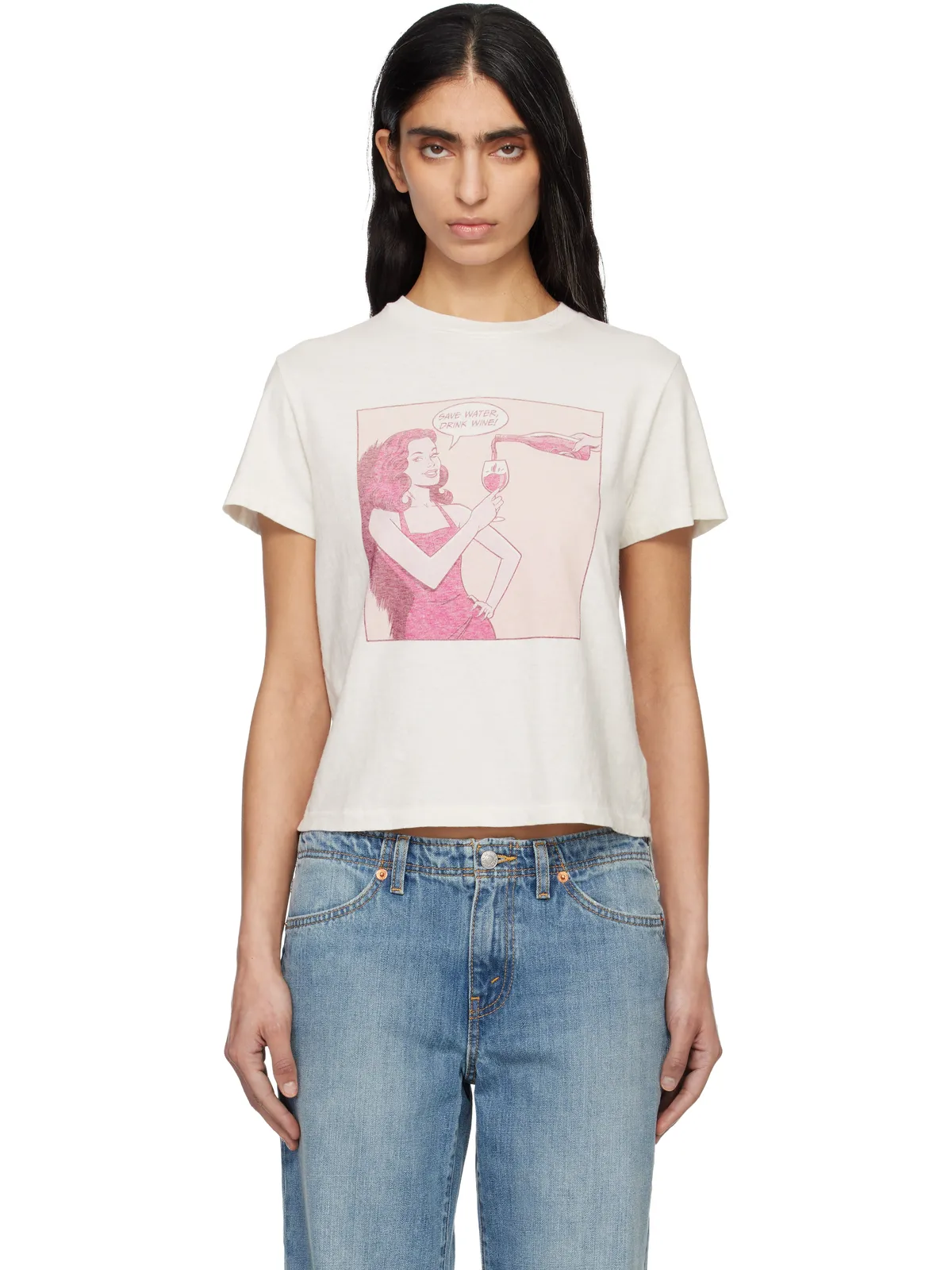 RE/DONE Classic 'Drink Wine' Tシャツ - 画像1