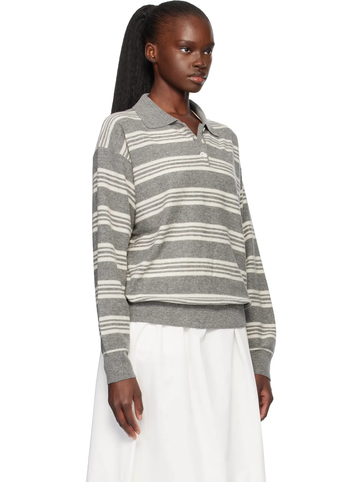 Nothing Written Kevin Stripe Pullover ポロシャツ - 画像2