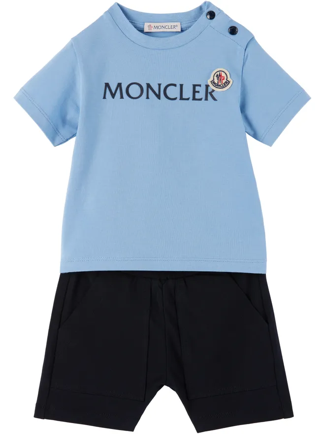 Moncler Enfant Moncler Enfant ベビー｜ ロゴ Tシャツ＆ショートパンツ セットの商品画像