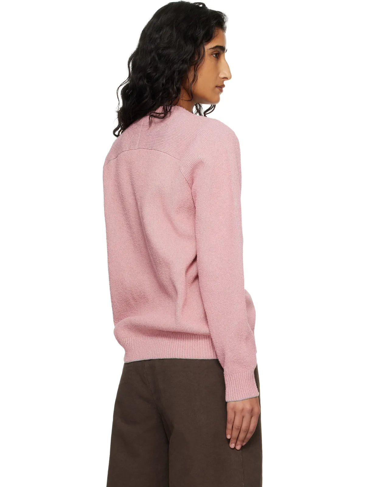 Stone Island 5100033 Plated リブコットン ブークレ セーター - 画像3