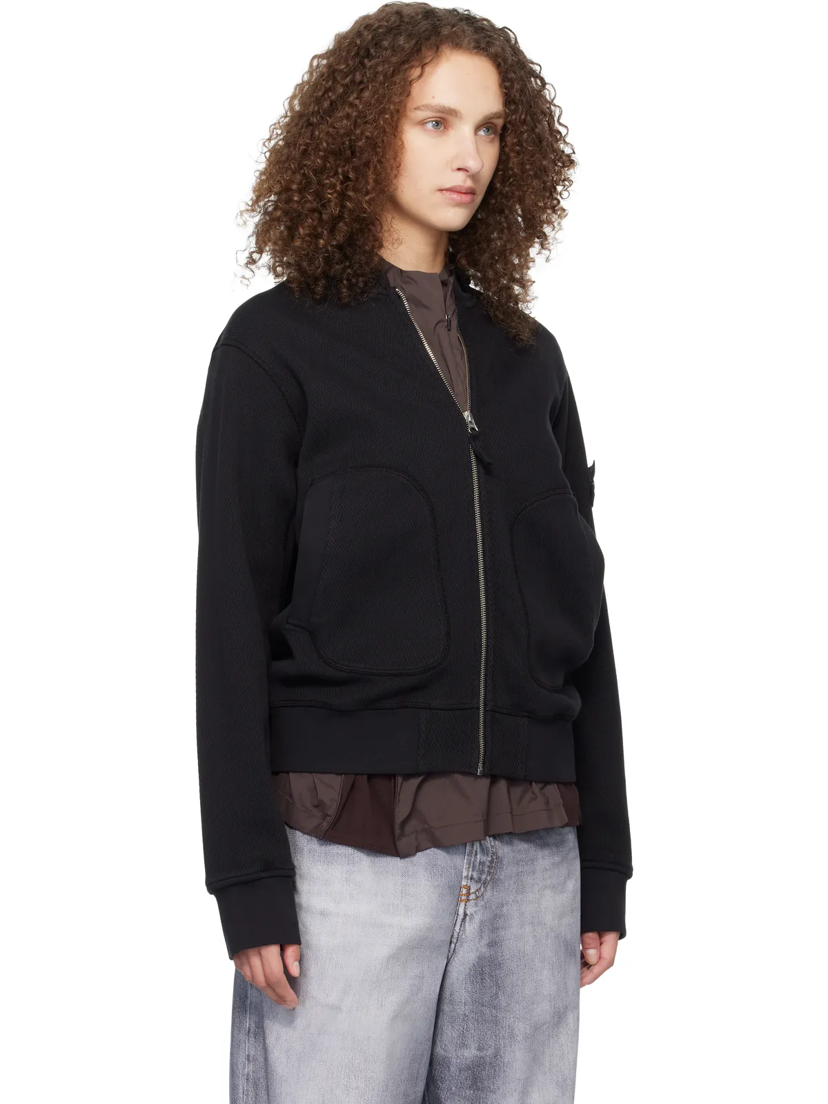 Stone Island 6100014 Mesh Stitch Organic Fleece トラックジャケット - 画像2