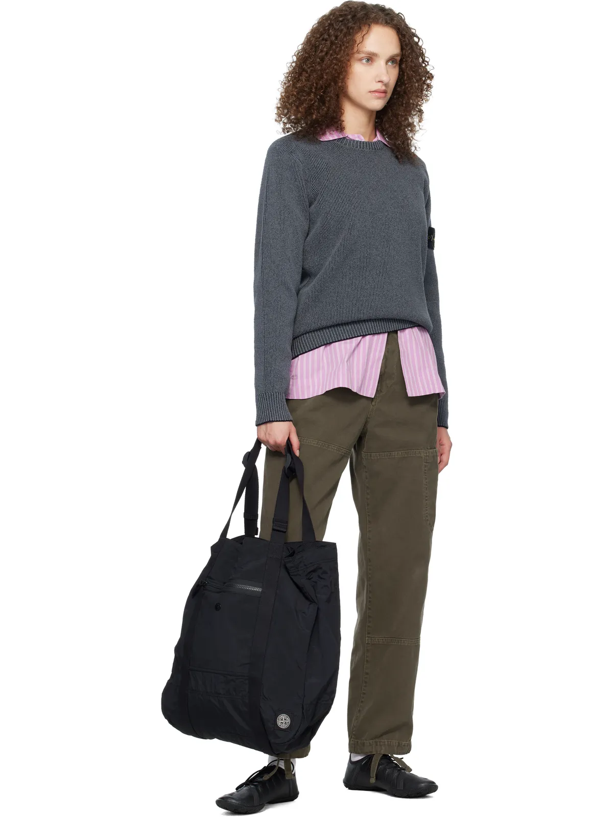 Stone Island 9200012 Coated Nylon Metal ECONYL トートバッグ - 画像4