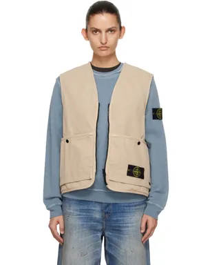 Stone Island 6100007 Organic Panama Cotton 'Old' Effect ベスト - サムネイル1