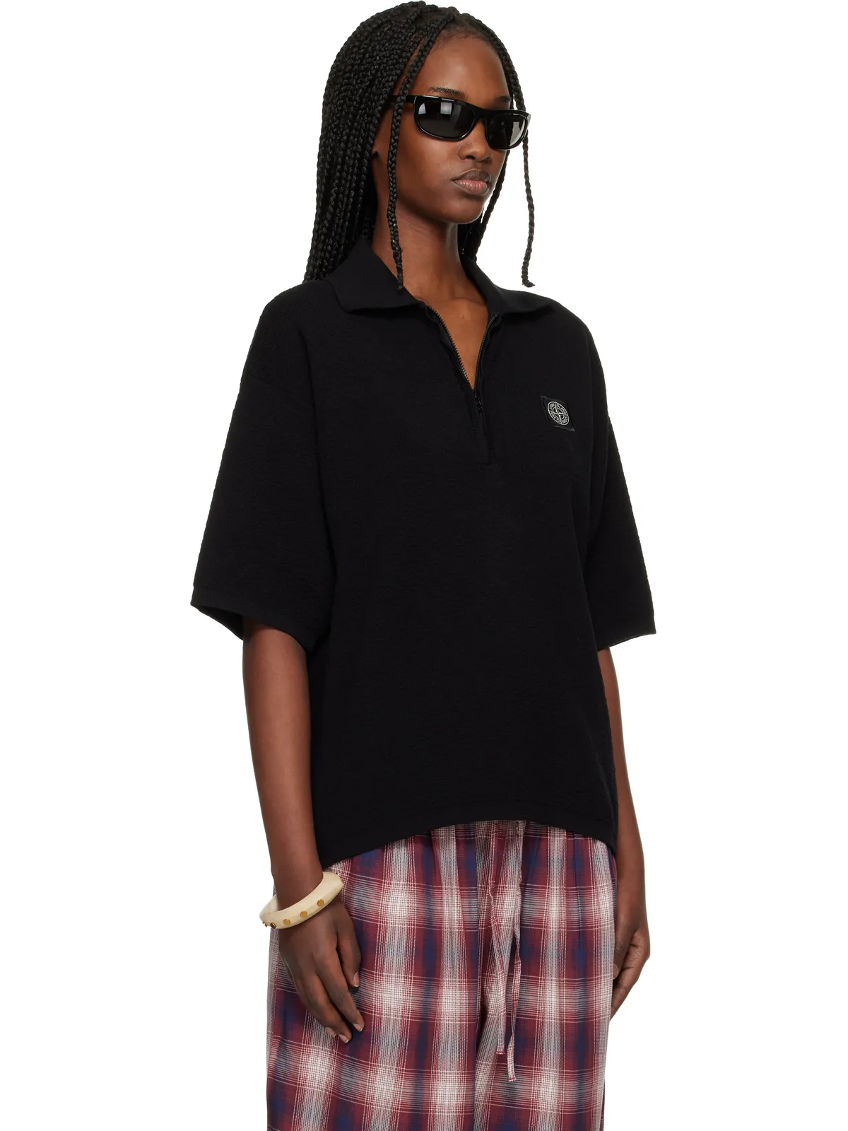 Stone Island 5100021 Light Raw Hand Organic Cotton ニットポロシャツ - 画像2