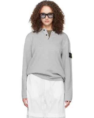 Stone Island 5100024 Micro Stitch Soft Organic Cotton ニットポロシャツ - サムネイル1