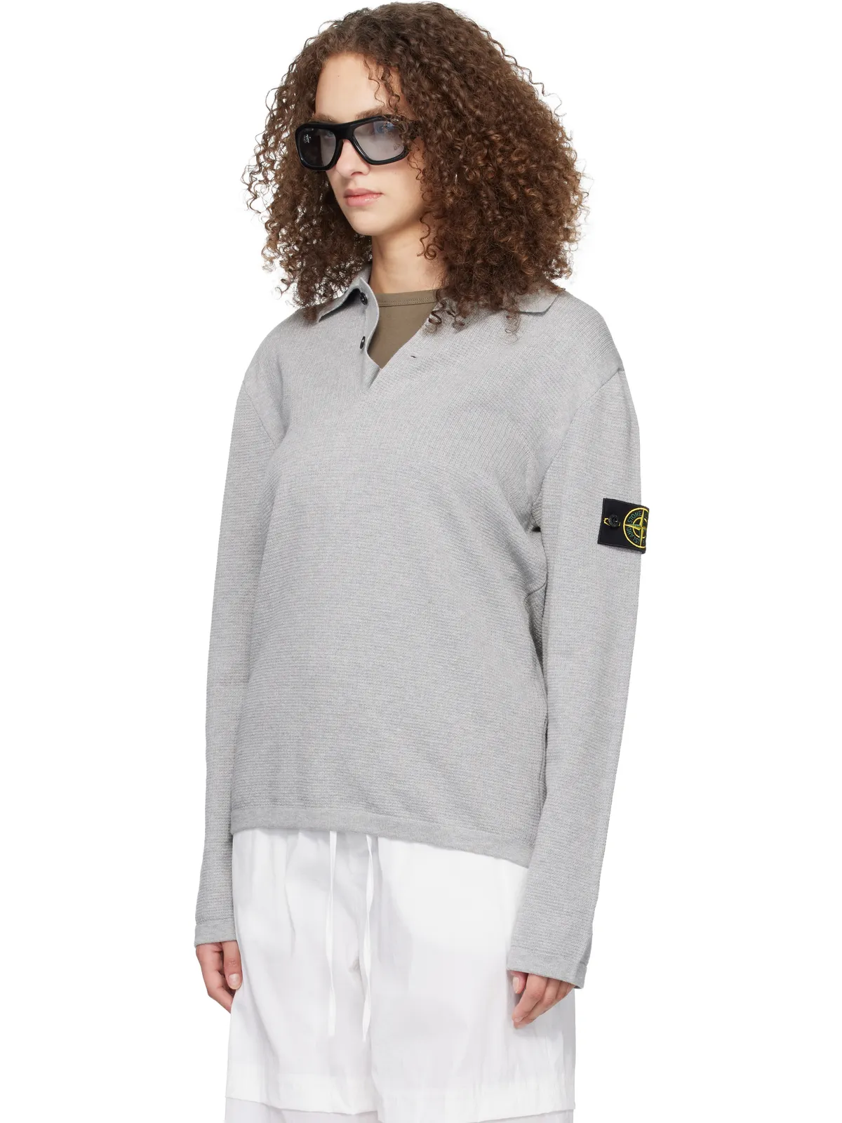 Stone Island 5100024 Micro Stitch Soft Organic Cotton ニットポロシャツ - 画像4