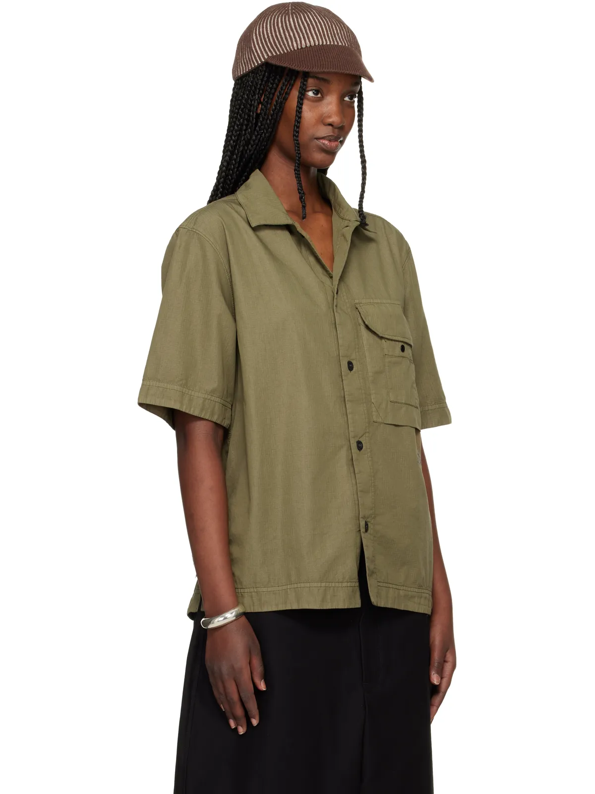 Stone Island 1100026 Cotton Nylon Micro Ripstop シャツ - 画像2