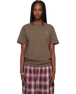 Stone Island 2100026 Organic Cotton Jersey Fissato Effect Tシャツ - サムネイル1