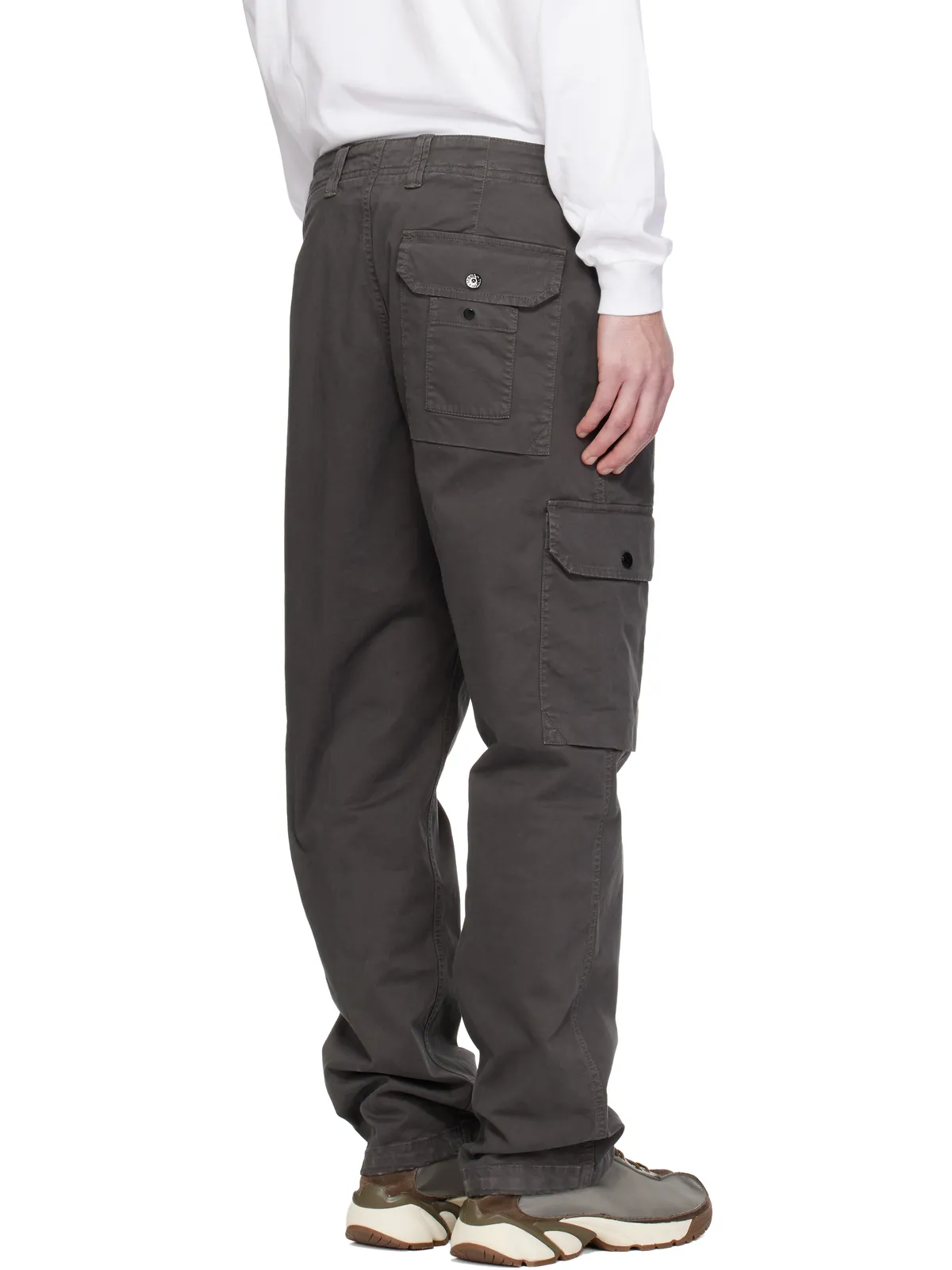 Stone Island グレー 3100011 Organic Broken Twill Old Effect カーゴパンツ - 画像3