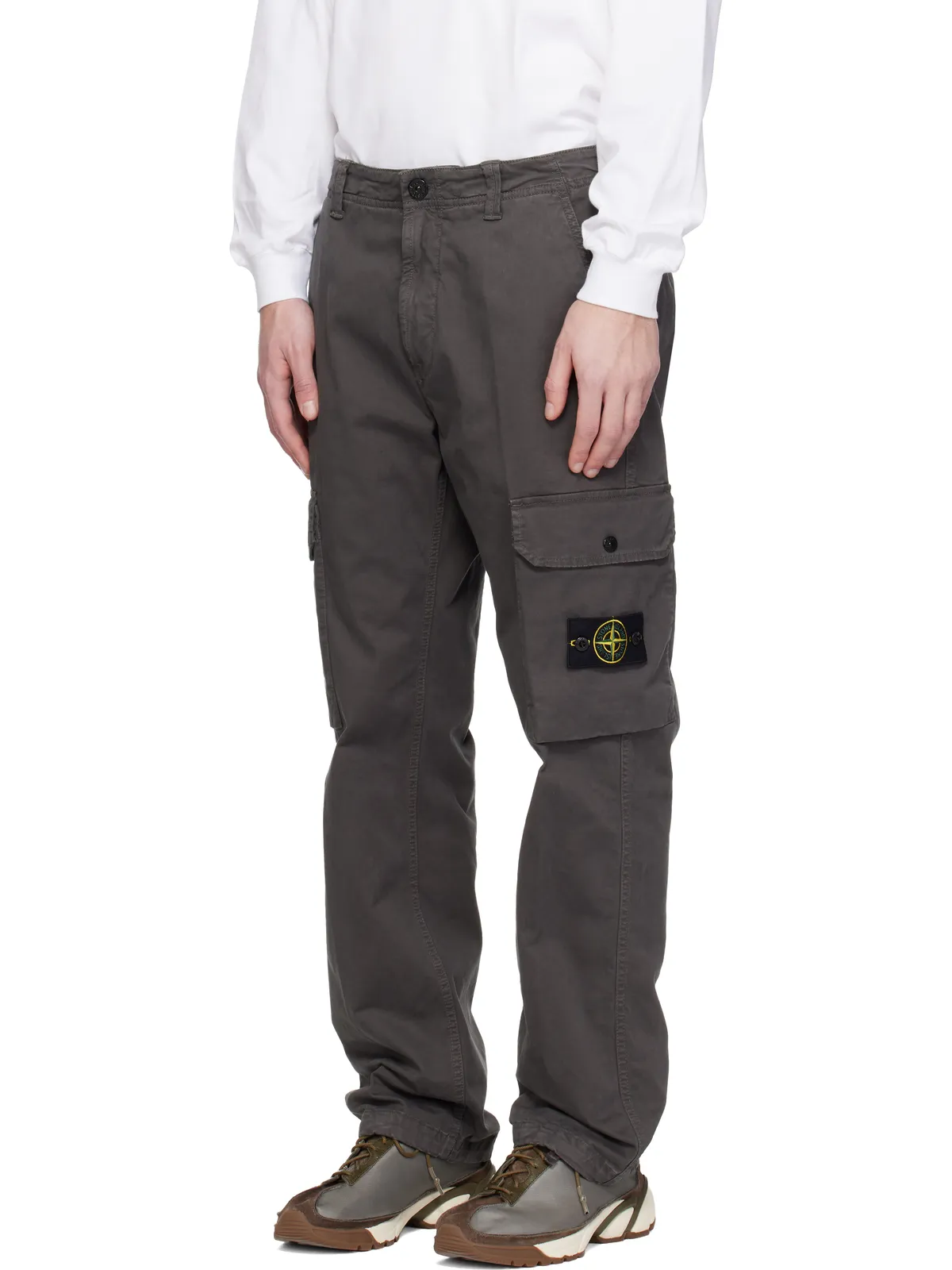 Stone Island グレー 3100011 Organic Broken Twill Old Effect カーゴパンツ - 画像4