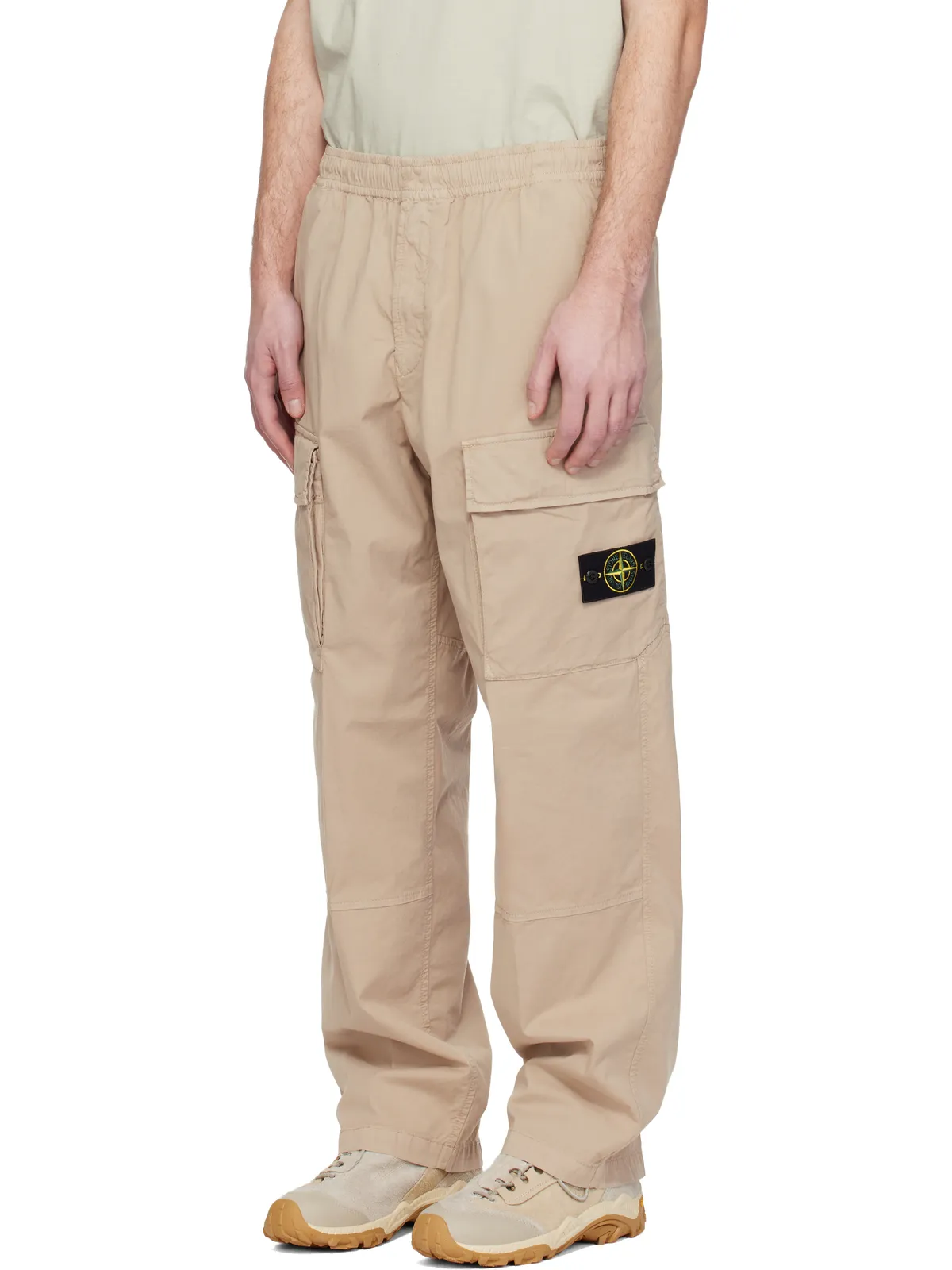 Stone Island ベージュ 3100020 Stretch Organic Cotton Twill カーゴパンツ - 画像4