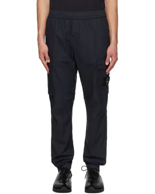 Stone Island ネイビー 3100031 ストレッチ オーガニックコットン ツイル カーゴパンツ - サムネイル1