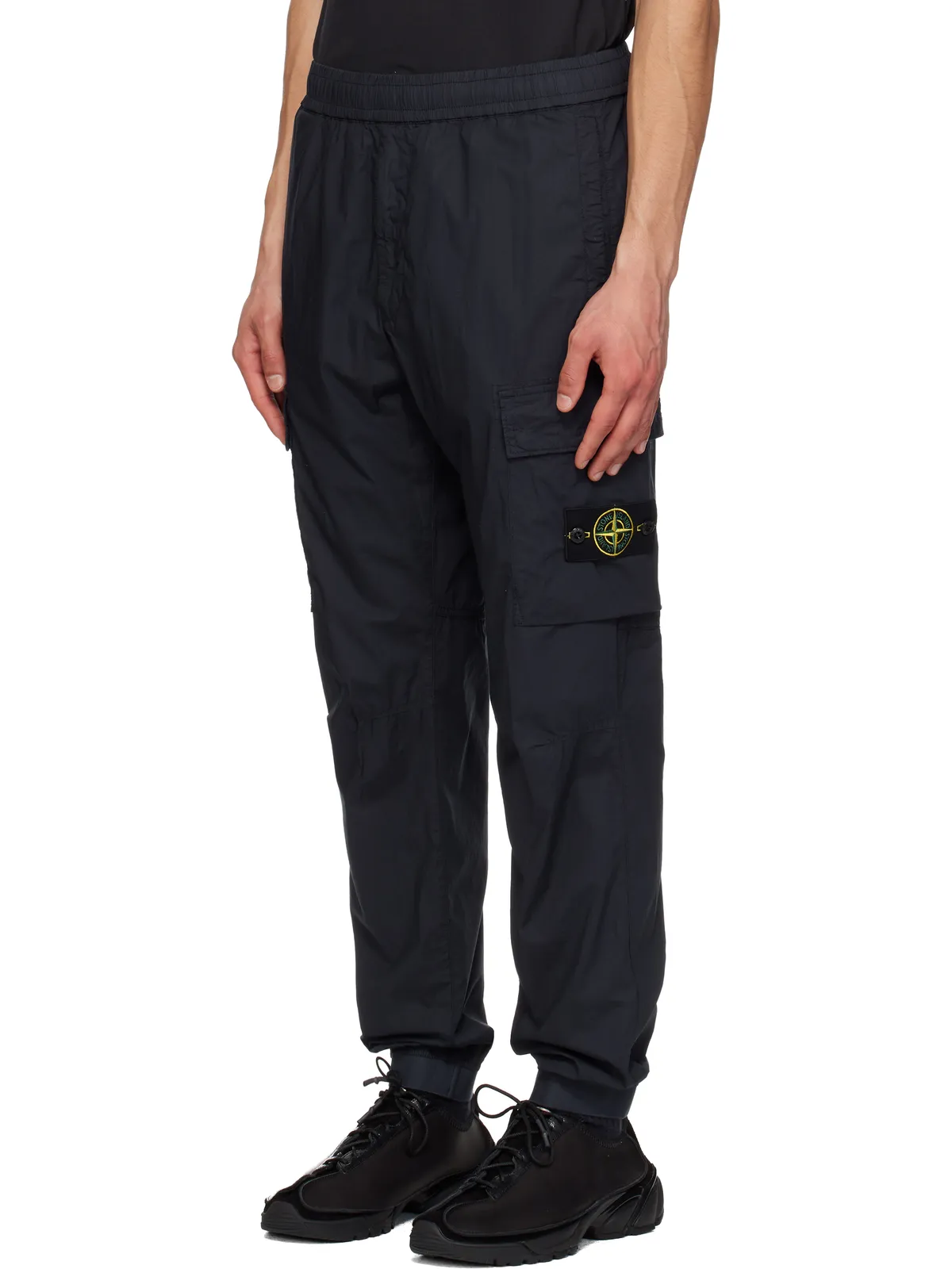 Stone Island ネイビー 3100031 ストレッチ オーガニックコットン ツイル カーゴパンツ - 画像4