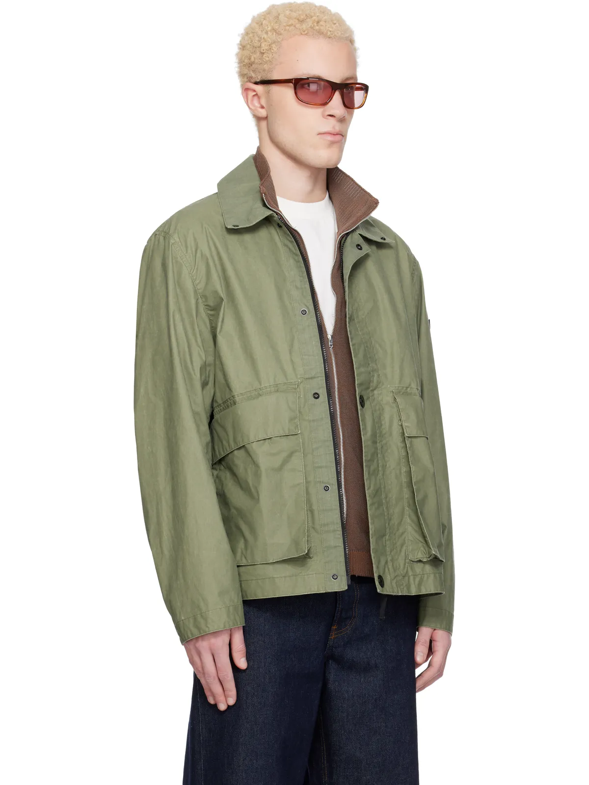 Stone Island 4100054 Waxed Pigment Cotton Tela ジャケット - 画像2