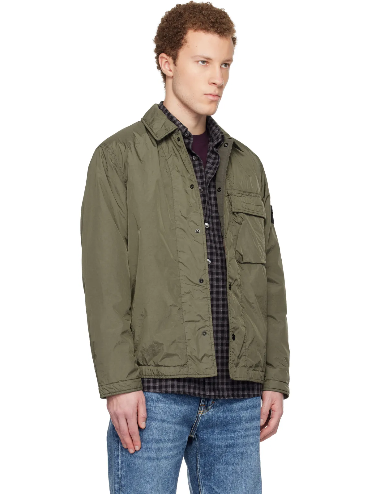 Stone Island 1200002 Crinkle Reps NY オーバーシャツ - 画像2