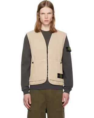 Stone Island 6100007 Organic Panama Cotton 'Old' Effect ベスト - サムネイル1