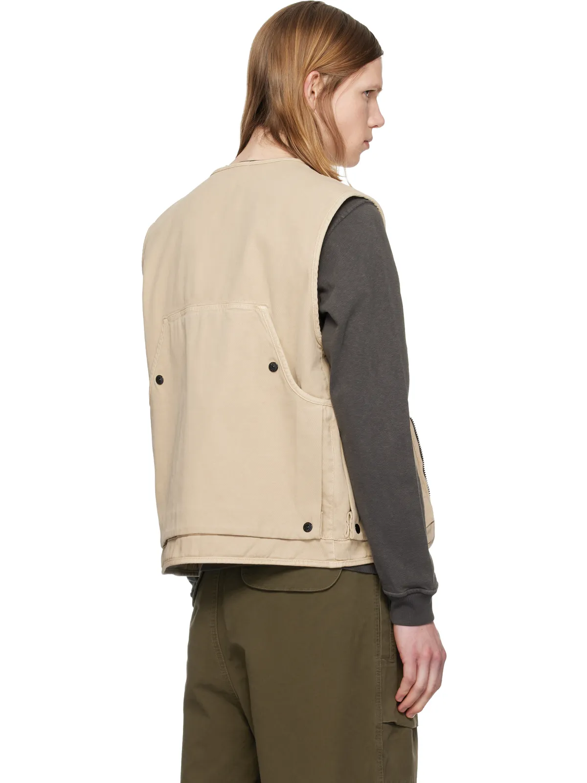 Stone Island 6100007 Organic Panama Cotton 'Old' Effect ベスト - 画像3