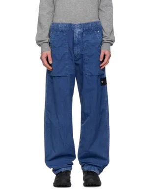 Stone Island 3100001 Hollow Fibre Indigo-TC Marmo Corrosion トラウザーズ - サムネイル1