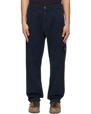Stone Island 3100037 Stretch Organic Cotton 'Old' Effect トラウザーズ - サムネイル1
