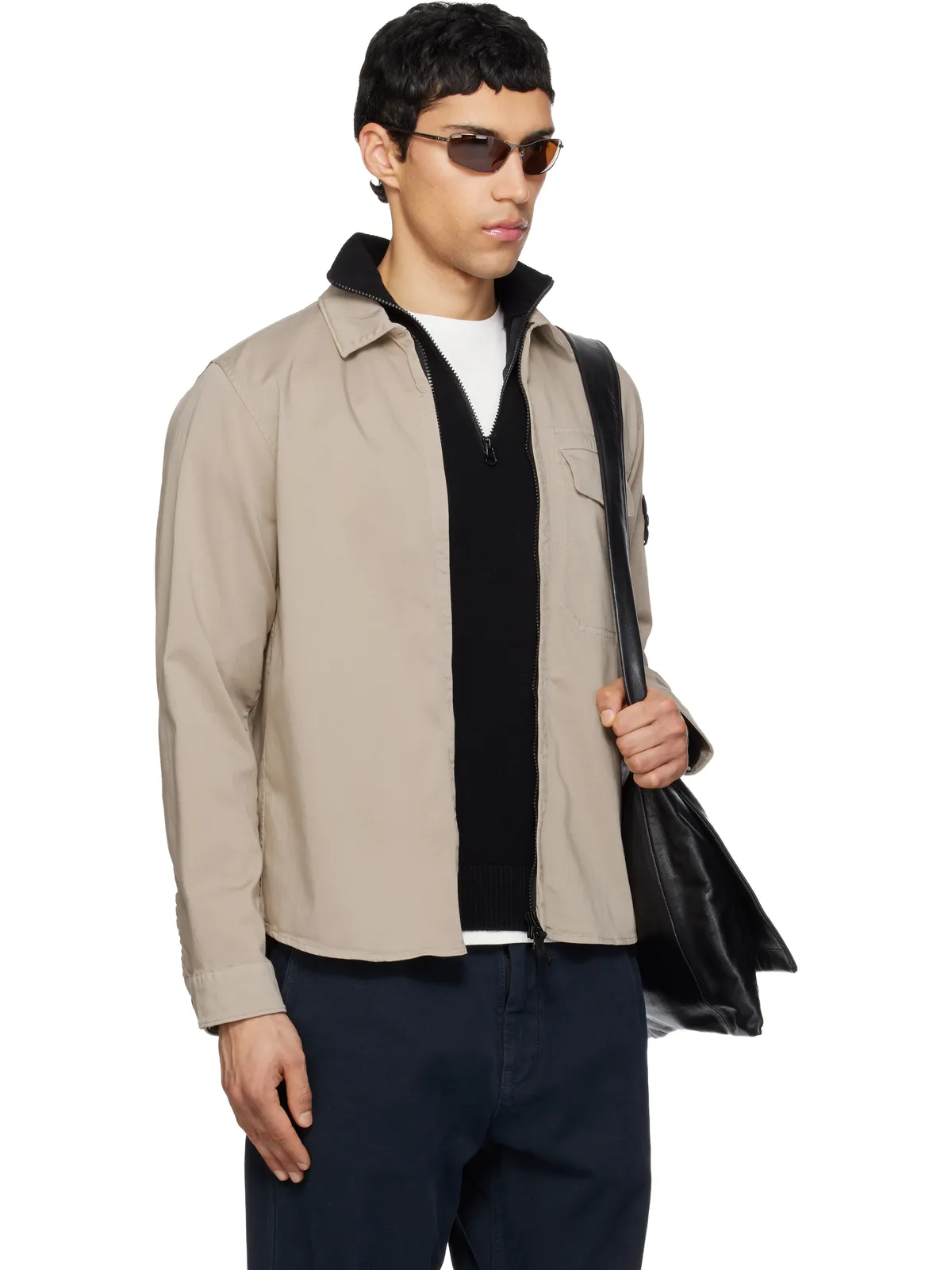 Stone Island 1200015 Stretch Organic Cotton Satin シャツ - 画像2
