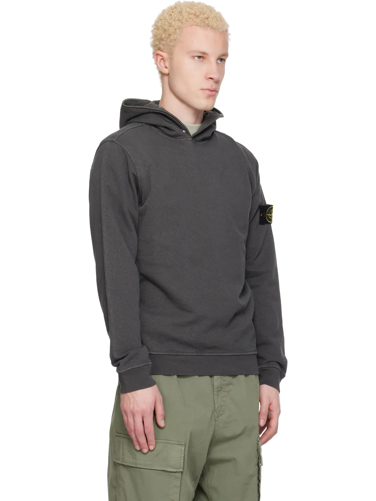 Stone Island 6100031 Malfilé Fleece Old Effect フーディ - 画像2