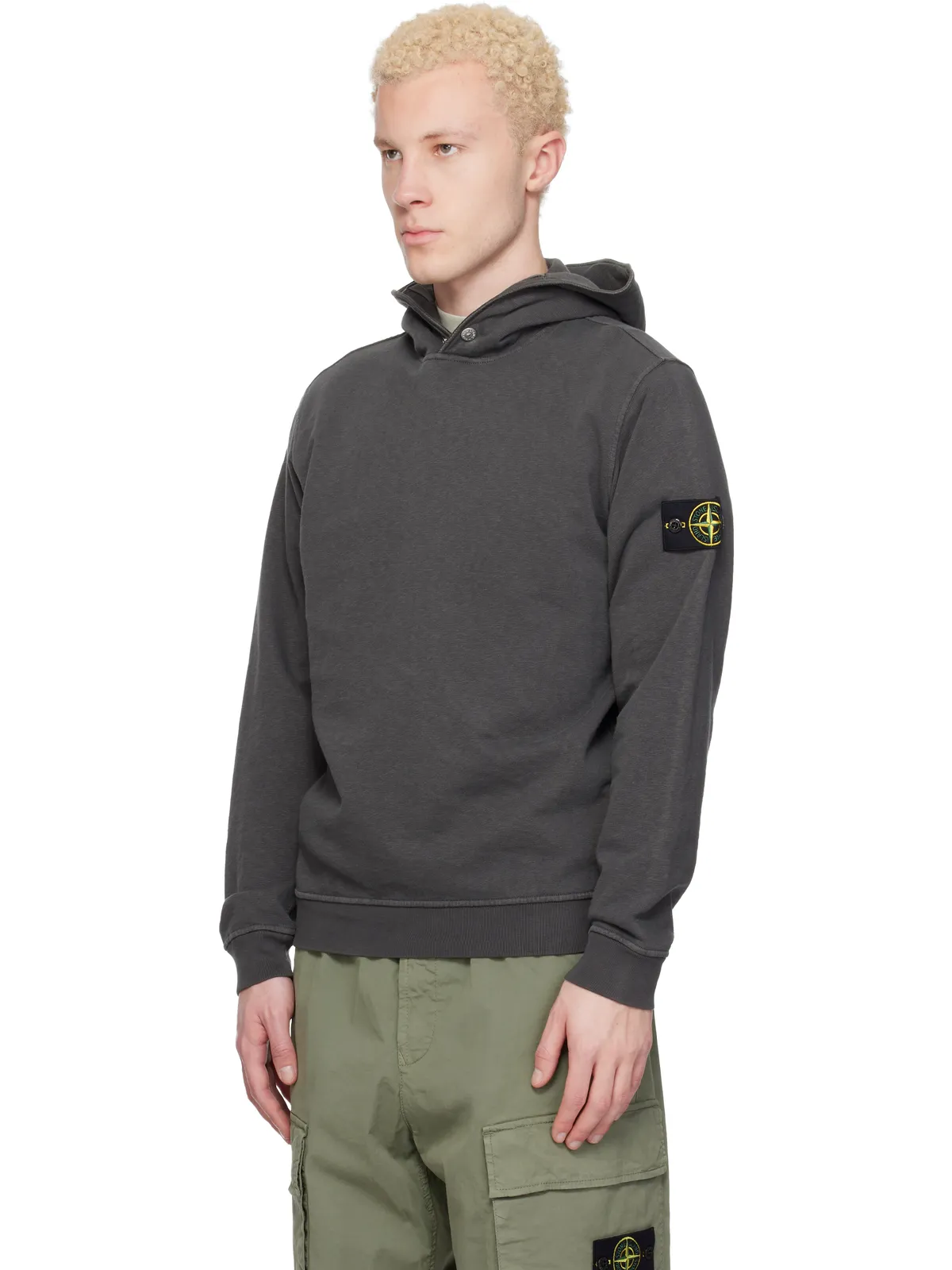 Stone Island 6100031 Malfilé Fleece Old Effect フーディ - 画像4