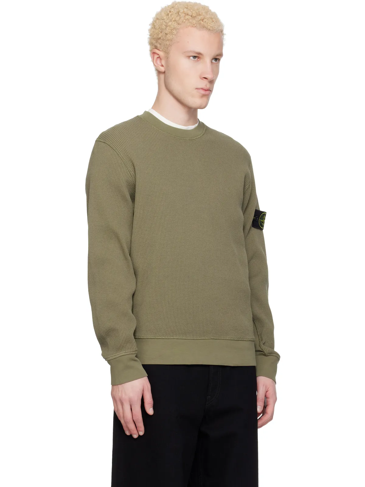 Stone Island 6100056 Organic Cotton Waffle Fleece スウェットシャツ - 画像2