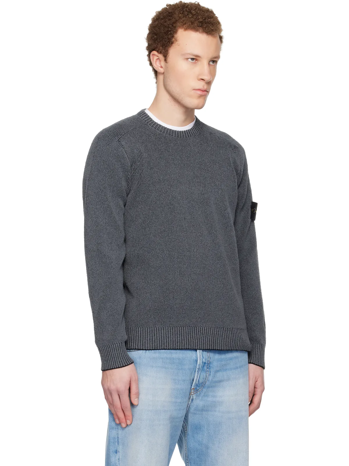 Stone Island 5100033 Plated Rib Cotton Bouclé セーター - 画像2