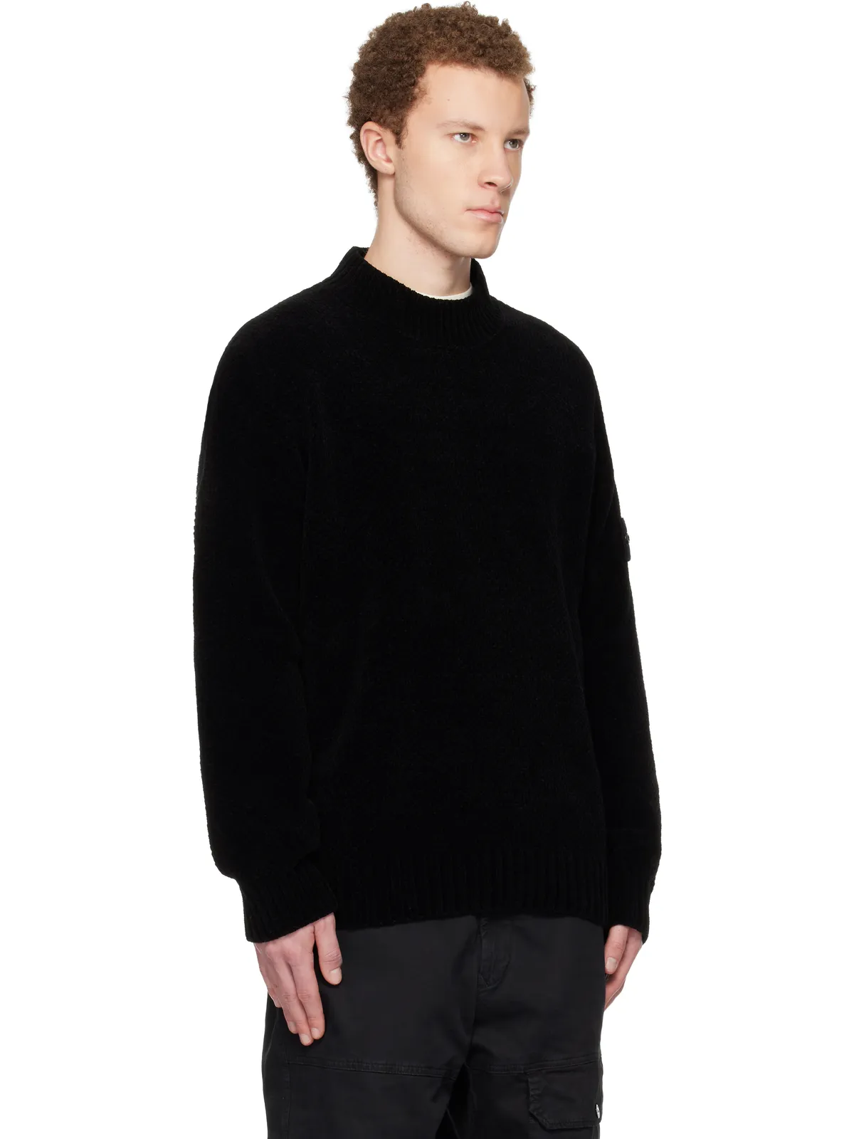 Stone Island 5100005 Moss Stitch Cotton Chenille セーター - 画像2