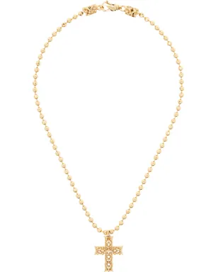 Emanuele Bicocchi ゴールド Beaded Chain Notre-Dame クロスネックレス - サムネイル1