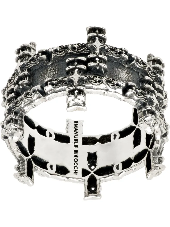 Emanuele Bicocchi Emanuele Bicocchi Notre-Dame Cross ダブルバンド リングの商品画像