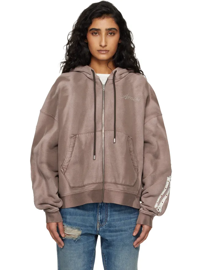 AMIRI AMIRI Bones スタッズ ジップフーディの商品画像