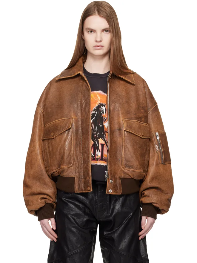 AMIRI AMIRI フェード レザー ボンバージャケットの商品画像