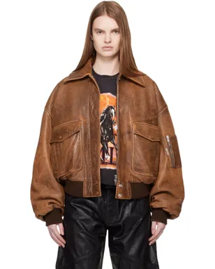 AMIRI フェード レザー ボンバージャケット - サムネイル1