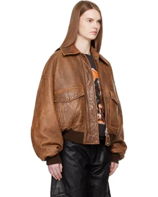 AMIRI フェード レザー ボンバージャケット - サムネイル2