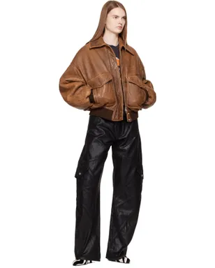 AMIRI フェード レザー ボンバージャケット - サムネイル4