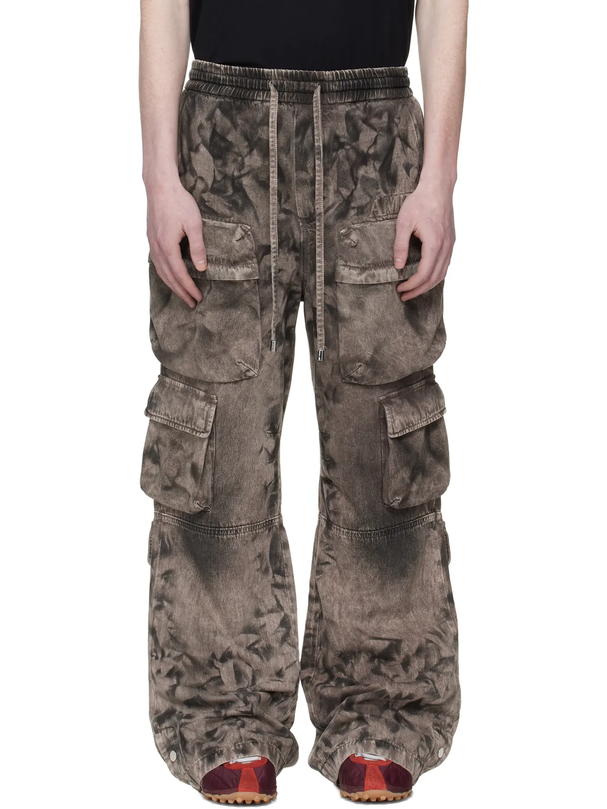 AMIRI グレー ウォッシュド カーゴジーンズ - 画像1