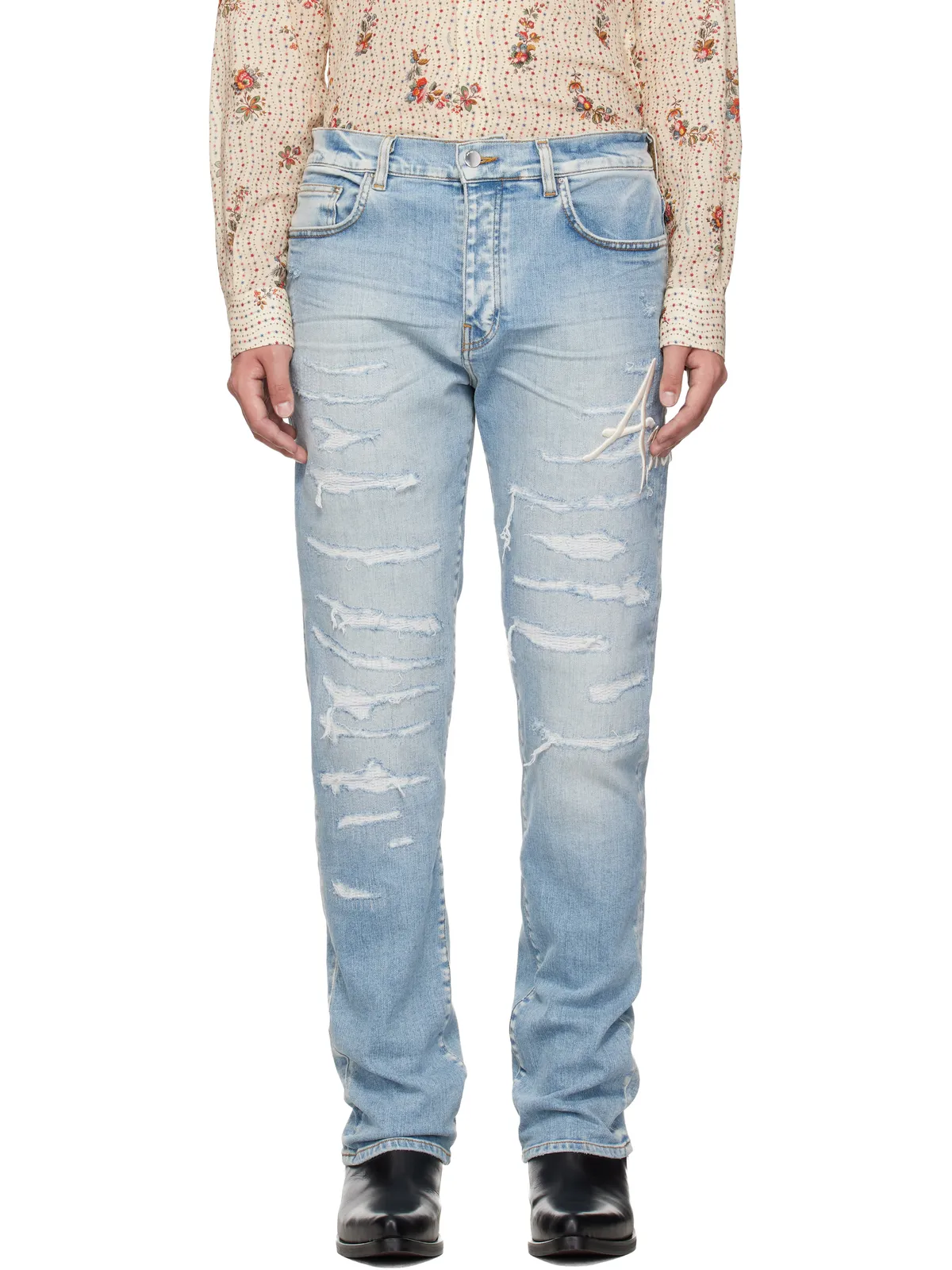 AMIRI 'AMIRI' Repaired スリムジーンズ - 画像1