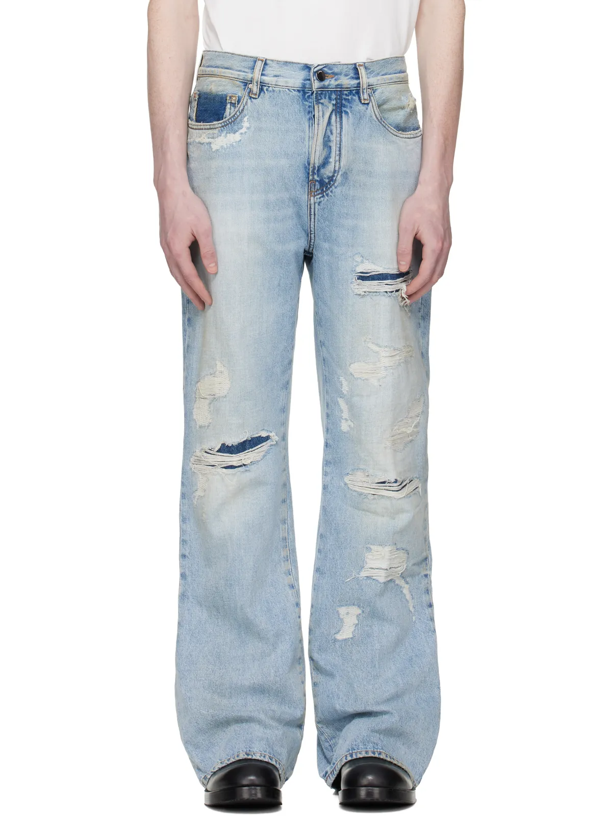 AMIRI ディストレス ブーツカット ジーンズ - 画像1