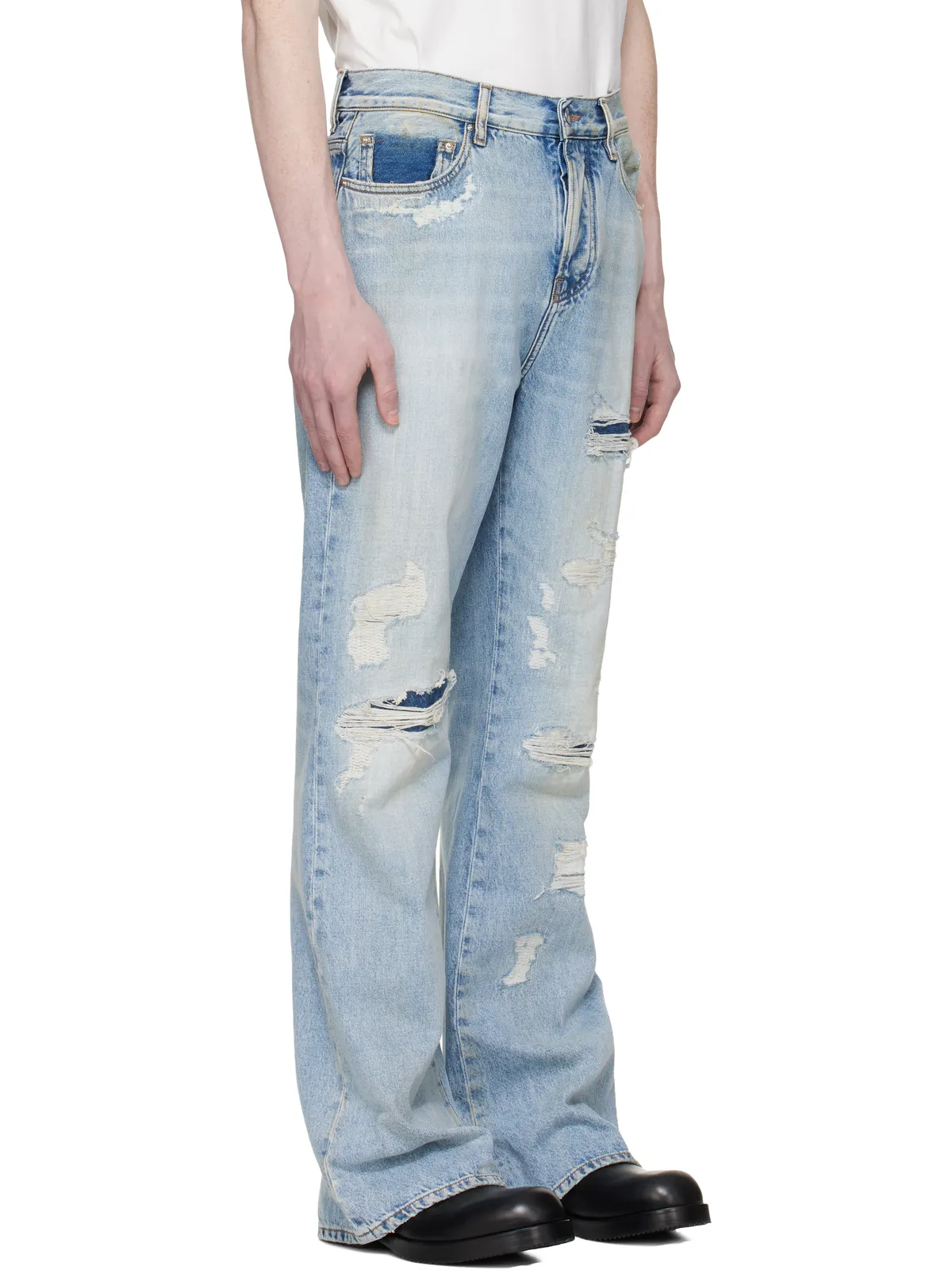 AMIRI ディストレス ブーツカット ジーンズ - 画像2
