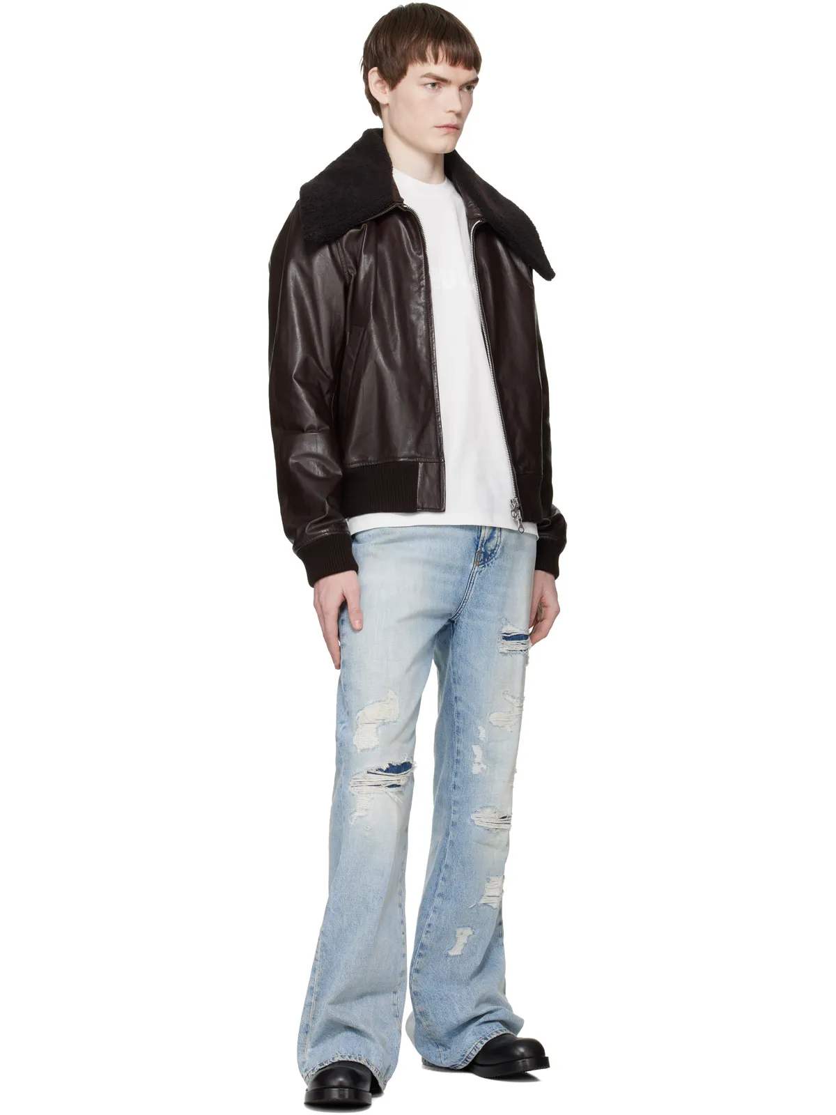 AMIRI ディストレス ブーツカット ジーンズ - 画像4