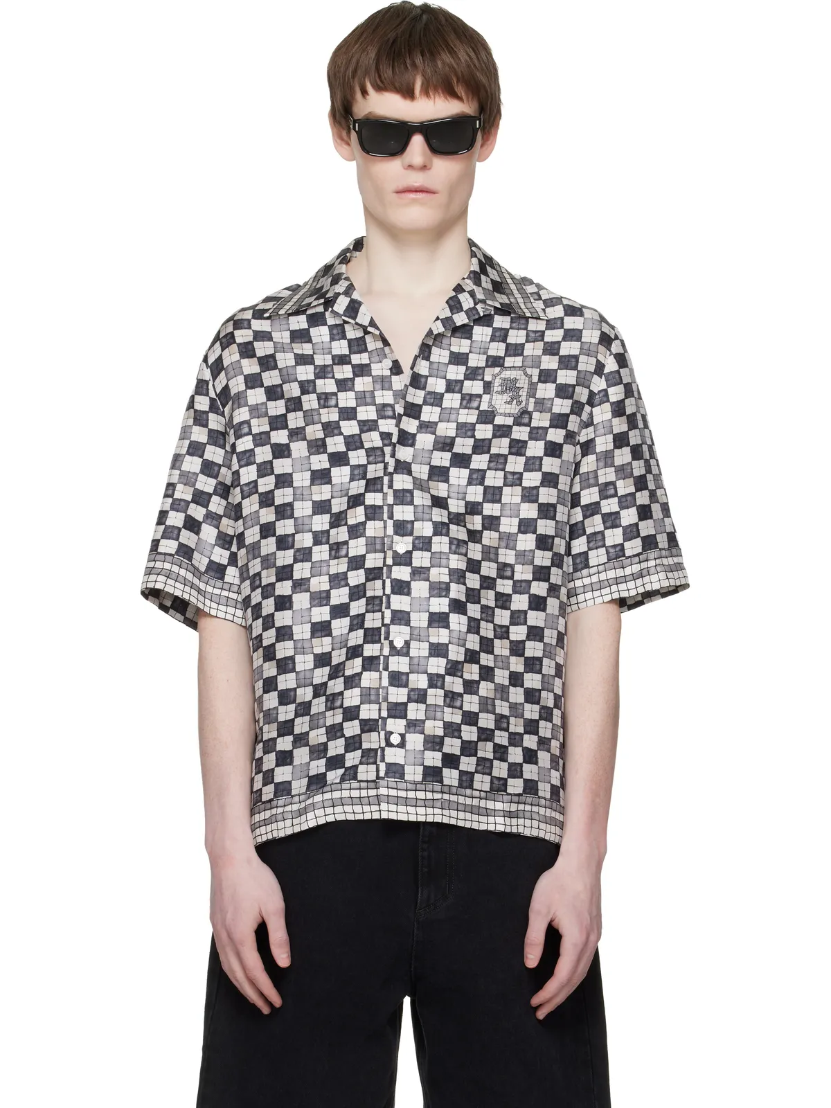 AMIRI MA ブロックチェック ボウリングシャツ - 画像1