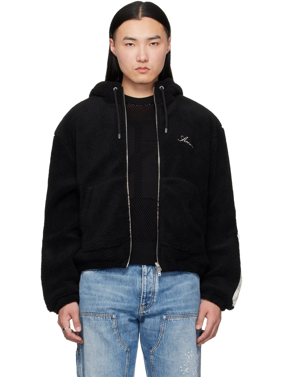 AMIRI Bones フリース ジップフーディ - 画像1