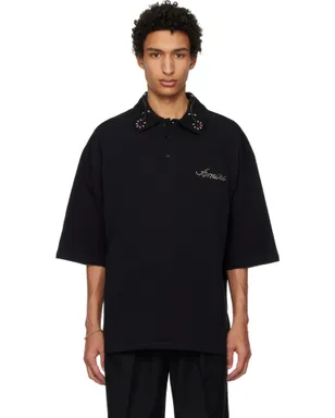 AMIRI Stud Collar オーバーサイズ ポロシャツ - サムネイル1