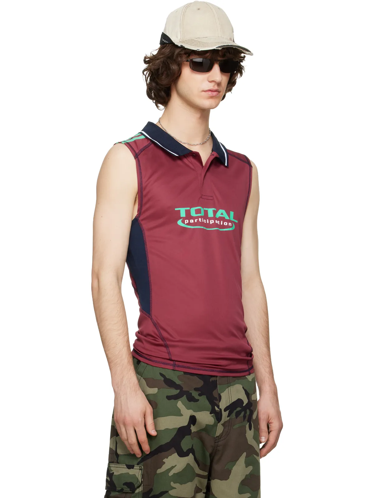 Martine Rose Football シュランケン ストレッチ ポロシャツ - 画像2